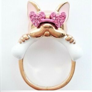 PERFECT!! LIKE NEW! KATE SPADE FRENCH BULLDOG ROSE GOLD TONE RING SIZE 6